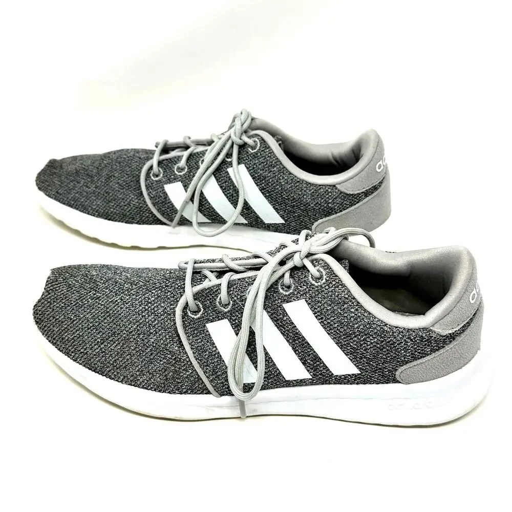 Adidas QT Racer Cloudfoam Gray White Knit Sneakers Women’s 6.5